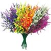 Eteamcan Fiori artificiali per esterni, 10 fasci di piante di lavanda artificiali decorative in plastica per esterni, interni, esterni, giardino
