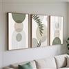 PWAAHDC Set di 3 Stampe Artistiche da Parete su Tela Verde Salvia - Poster Moderni e Minimalisti per Decorazioni Eleganti in Stile Boho - Senza Cornice, A4 (21 x 30 cm)