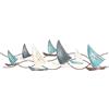Logbuch-Verlag scultura decorazione da parete con barche a vela in metallo color blu azzurro crema bianco decorazione marittima decorare casa in stile marittimo idea regalo 75 cm