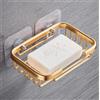 Zhhuoc Portasapone dorato per parete doccia, portasapone adesivo in acciaio inox per bagno, porta sapone senza trapano, portasapone e dispenser accessori da bagno