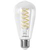 LEDVANCE Lampada LED SMART+ WIFI, vetro chiaro, 8W, 806lm, forma Edison con diametro 64mm e attacco E27, luce bianca regolabile (2700-6500K), dimmerabile, app o controllo vocale, 15.000 ore di durata