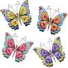 YIYA 4 Pezzi Decorazione Artistica da Parete in Metallo Farfalla Farfalla Decorativa da Parete Metallo Ornamenti per Giardino, Cortile, Recinzione, Soggiorno, Camera da Letto