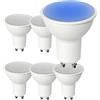 Partenopea® Lampadina a led per illuminazione interni lampadari plafoniere applique porta lampada (Kit di 6 GU10 6W BLU)