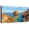 Wallazz Quadro su Tela Sardegna - Quadri Moderni Soggiorno - Cagliari, Sassari, Olbia, Alghero, Porto Torres, Maddalena - Stampa su Tela Canvas HD - Quadro Moderno Soggiorno 70x140 cm