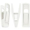 Andiker Set di 20 clip per grucce in velluto, per pantaloni, per vestiti in velluto, colore bianco (plastica)