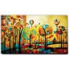 Giallobus - Quadro - 37 - Paese nel bosco - Tela Canvas Telaio Standard - 140x80 - Pronto da appendere - Quadri moderni per la casa