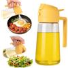 Generic Bottiglia spray per olio in vetro ricaricabile 2 in 1 e per versamento, 470 ml arancione, nebulizzazione uniforme per friggitrice ad aria, insalata, barbecue e cottura, apertura ampia, senza BPA, a