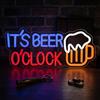BEISKAFNVSZ IT'S BEER O'CLOCK Insegna Neon Personalizzata Con USB luminosa LED parete Retrò Dimmerabile per Casa Bar, Pub, Birreria All'aperto, Serata per Uomini