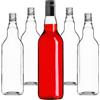 KADAX bottiglie in vetro 700ml con tappo a vite nero, lungo - bottiglie vuote da riempire per succhi, sciroppo, olio e liquore, conservazione alimentare