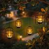 SoulBay Lanterne Appendi con Luminose Luci Solari a Tè - 4pz (2 Grandi, 2 Piccole) Luci da Giardino Solari Impermeabili per Albero Patio Recinzione Decorazione Giardino Casa - Lanterne Solari con