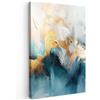 MuchoWow© Stampa Foto Quadro Moderno Quadri Moderni Soggiorno Con Cornice | 80x120 cm - Stampe Da Parete Camera Da Letto Matrimoniale Decorazione CanvasAstratto - Arte - Oro - Blu