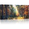 FajerminArt FjerminArt Grande Quadro Moderno Stampa su Tela Con Cornice quadro su tela Autunno Foreste Il Sole Astratto pittura Su Tela Quadri Moderni Soggiorno Camera Da Letto Decorazione Murale 100x50cm