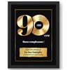 Triangle Déco Disco d'Oro murale 90 anni compleanno stile vinile - Regalo personalizzato | Per i 90 anni: stampa decorativa in stile disco d'oro da regalare, con un testo e un messaggio personalizzati