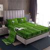 Loussiesd - Set di biancheria da letto per ragazzi e uomini, con motivi calcetto e pallone da calcio, campo da calcio verde, biancheria da letto sportiva traspirante con lenzuolo con angoli a tasche