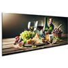 islandburner Quadro su tela, motivo: natura morta con vino, frutta e formaggio, immagine per cucina