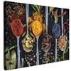 MuchoWow© Quadro Su Tela Grandi Dimensioni Quadri Moderni Soggiorno Stampa | 70x50 cm - Di Foto Decorazione Camera Letto Da Parete Con Cornice DipintiErbe - Cucchiaio - Spezie - Nero - Cucina