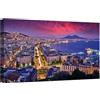 canvashop Quadro Golfo Di Napoli 120x70 cm Stampa Su Tela Canvas | Tramonto viola, Vesuvio di notte, Quadri Moderni Soggiorno, Città Italia