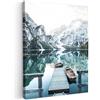 MuchoWow© Quadro Camera Da Letto Quadri Soggiorno Decorazione Parete Quadri | 30x40 cm - Moderni Su Tela Stampe Foto Con Cornice Quadretti Poster Casa Natura - Montagne - Neve - Foresta - Barca