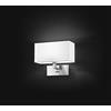 Perenz APPLIQUE DA MURO CROMO SPAZZOLATO CON PARALUME IN PVC PERENZ-5880CR monta lampadina 1xE14 Max 40W