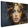 MuchoWow© Stampa Foto su Tela Quadro Moderno Soggiorno Quadretti da Parete | 120x80 cm - Decorazioni Casa Donna - Oro - Arte - Lusso - Ritratto