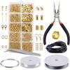 Generic Kit di Avvio per Creazione di Gioielli con Pinze e Accessori per Orecchini, Collane e Perline, Set di Strumenti Fai-da-Te per Adulti e Principianti, Dorati