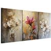 murando - Set di Quadri Moderni per Soggiorno, Magnolie e Fiori Rosa 180x90 | (3 pz. 60x90 cm ognuno), Quadro Moderno, Pannelli Decorativi per Pareti, Decorazione da Parete, Resistenti Allo Sbiadimento