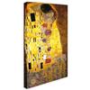 Wallazz Quadri Moderni Soggiorno Riproduzione Quadri famosi su tela - 100% Made in Italy - Gustav Klimt The Kiss - Quadro Camera da Letto - Qualità Artigianale - 50x100cm