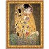 LuxHomeDecor Gustav Klimt - Il bacio - Quadro stampa su tela effetto dipinto con cornice in legno oro classico - 50x40 cm