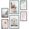 Heimlich Set di Stampe da Parete - SENZA Cornici - Decorazioni da Muro per Soggiorno, Camera da Letto e Cucina - Poster Abbinati - | 2 x A3 & 4 x A4-30x42 & 21x30 | » Italia Roma Amore «