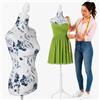 BAKAJI Manichino Busto Sartoriale Femminile Da Sarta Per Capi Di Sartoria Abbigliamento Tailleur Torso Da Donna Altezza Regolabile Per Vetrine Con Treppiede Struttura In Legno 42 x 170cm (Capri)