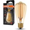 OSRAM Lampada a LED Vintage 1906 tinta dorata, 5.8 W, 470 lm, forma Edison base 64 mm di diametro e E27, bianca calda, filamento dritto, dimmerabile, fino a 15.000 ore di durata della vita