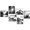 Dazzlewall Stampe da Parete in Bianco e Nero, Poster su Tela con Scene di Montagna, Decorazioni da Parete Moderne per Camera da Letto Soggiorno 20x25 cm Senza Cornice, Set di 6