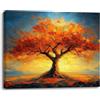 PIY PAINTING Albero Arte Murale Su Tela, Tramonti Stampa Su Tela, l'Albero Rosso Dipinto, Facile Da Applicare Per Soggiorno Ingresso Corridoi Caffè e Lo Studio Di Yoga, 30x40 cm