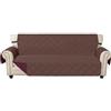 Ystyle Copridivano 4 Posti Con Braccioli, Reversibile Copri Divano Antigraffio Per Gatto Gatto, Copertura Divano Trapuntato Doppio Lato, Universale Sofa Cover, Caffè + Bordeaux