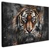 MuchoWow© Quadri Moderni Soggiorno Poster Da Parete Decorazioni Muro | 120x80 cm - Salotto Quadro Grande Foto Con Cornice Stampe Su Tela Camera Da Letto Tigre - Animali - Ritratto - Lusso - Nero