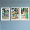 PWAAHDC Henri Matisse - Set di 3 stampe artistiche da parete astratte, senza cornice, 30 x 40 cm, immagini vintage, paesaggio per pareti di casa, decorazione moderna in stile espositivo