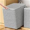 Generic Contenitori extra large da 180 l, traspiranti, per vestiti, biancheria da letto, lenzuola, lenzuola, con cerniera, in tessuto non tessuto, per trapunte mobili di grande capacità, Blu navy, 180L