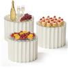 DHSWNNG 3 supporti pieghevoli per dessert, buffet, espositore in cartone | Alzata per torte in cartone con piastre acriliche per buffet, colore bianco, per decorazione di matrimoni, compleanni, feste