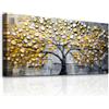 MHARTK66 Quadri Moderni Soggiorno Grandi, 50x100 cm Stampe da Parete Albero Della Vita Dorato, Astratto Quadro Camera da Letto Su Tela Decorazioni Parete Bagno Cucina Ufficio Sala Da Pranzo