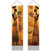 AHANDMAKER Arazzo da parete verticale boho con nappe, per camera da letto, casa, ufficio, 1,16 x 0,33 m