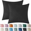 Ystyle Federe Cuscini Divano 50x50 2 Pezzi, Copricuscino Natalizie in Velluto, Copricuscini Decorativi Federe Arredamento Quadrate, Copricuscini Divano Soggiorno Camera da Letto Casa, Nero