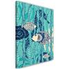 Feeby Quadro Tela Non Tessuta Animali Marini Pesci Alghe 40x60 cm Foto d'Arte Decorazione Murale Corridoio Astratto Illustrazione Tema Marittimo blu
