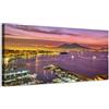 Generico Vista del Golfo di Napoli al tramonto - quadro stampa su tela con telaio in legno - 140x70 cm
