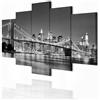 decomonkey Quadri Moderni Soggiorno New York Paesaggio, 5 pezzi, 150x75 cm | Tela strutturata su telaio in legno, decorazione da parete, natura, Quadro Stampa su Tela