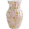 AiiBowy Vasi Vetro, Vasi in Vetro Mosaico, Squisito Vaso Fiori in Stile Estetico Moderno, Vaso Vetro per Decorazione Casa, Camera da Letto, Cucina, Ufficio, Soggiorno, Desktop, Nozze, Festa (Rosa)
