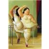 Social Crazy Stampa in Tela Canvas 100% QUALITà ITALIA - Botero - Ballerina to the Handrail - effetto Dipinto Idea Regalo Casa quadro cucina stanza da letto soggiorno (80x117 cm)