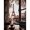 KUSTOM ART Poster Decorativo da Parete Serie Paesaggi e Città Parigi Vista Torre Eiffel da Terrazza Stampa su Carta Patinata 40x30cm Senza Cornice