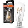 OSRAM Lampada LED Vintage 1906 Classic Edison FIL, E27, trasparente, 4.8W, 470lm, 2700K, luce bianca calda, dimmerabile, filamento ultra sottile, basso consumo energetico, lunga durata
