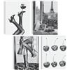 mojoliving Set di 4 poster Fashion, immagini a parete in bianco e nero, donne alla moda, vino, Parigi, ciliegie, A4, stampe d'arte eleganti e moderne, decorazione da parete per camera da letto