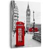 ARTTOR Moderno Quadro su Tela 50x70 cm Verticale Architettura Bianco e Nero - 4326 | Capannone Telefono Londra Quadro Decorativo Piccolo Soggiorno Camera da Letto Decorazione da Parete Arte da Parete ARTTOR